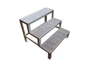 1 Stufen mit Podest Stahltreppe mit beidseitigem Geländer