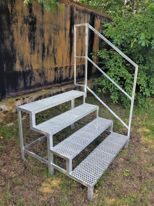 Außentreppe Metalltreppe 4 Stufen Rutschfest Außenbereich