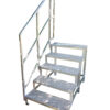Stahltreppe 5 Stufen mit Geländer Außentreppe Metalltreppe verzinkt Rutschfest Perfekt für den Außenbereich
