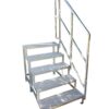 Metalltreppe 5 Stufen mit Geländer Außentreppe verzinkt