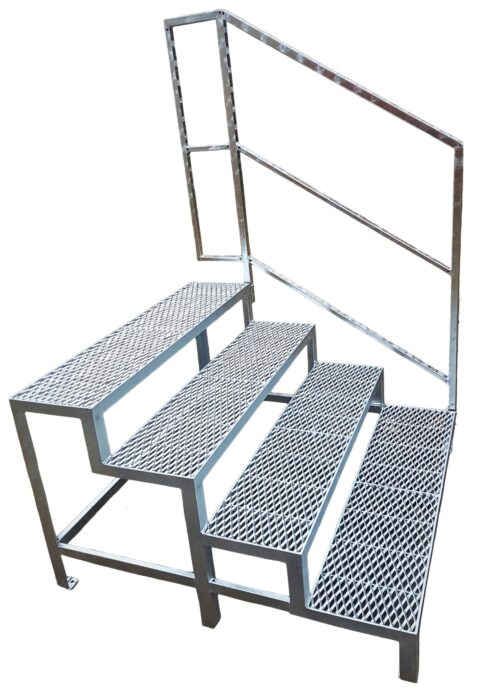 Metalltreppe 4 Stufen verzinkt Freistehend Außenbereich