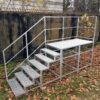 6 Stufen mit Podest Stahltreppe mit Geländer
