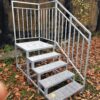 4 Stufen mit Podest Stahltreppe mit Geländer