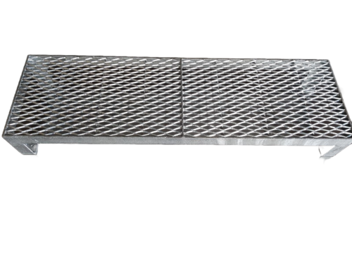 Stahltreppe 1 Stufen Außentreppe Standtreppe Metalltreppe verzinkt Rutschfest Perfekt für den Außenbereich