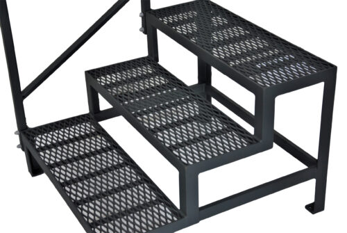 Stahltreppe 3 Stufen pulverbeschichtet