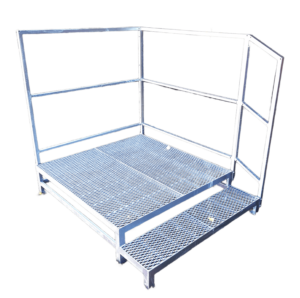 podestreppen-einseitige-gelander-1-stufe 1 Stufen mit Podest Stahltreppe mit Geländer, Außentreppe mit Podest verzinkt Perfekt für den Außenbereich