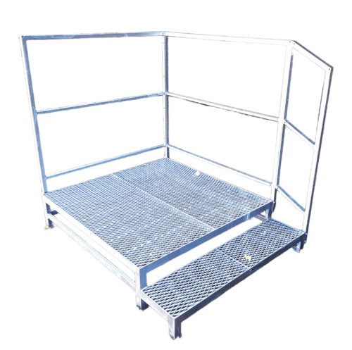 1 Stufen mit Podest Stahltreppe mit Geländer, Außentreppe mit Podest verzinkt Perfekt für den Außenbereich