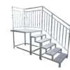 Podesttreppe 5 Stufen verzinkt 5 Stufen mit Podest, Stahltreppe mit Geländer, Außentreppe mit Podest verzinkt, Perfekt für den Außenbereich