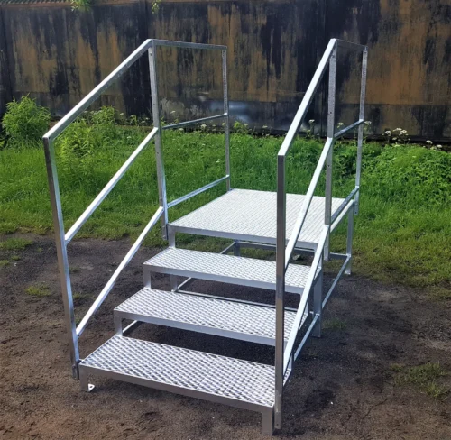 3 Stufen mit Podest Stahltreppe mit beidseitigem Geländer